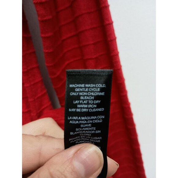 White House Black Market Womens Sweater XS Red Ribbed Slit Cowl Neck Pullover - Picture 8 of 10